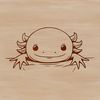 Close-up of an axolotl's head with its features clearly defined in vector format.