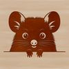 Wildlife Illustration - Possum Close-Up A close-up illustration of a wild animal's face, with a possum peeking out from behind foliage.