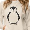 Vector Bird Design with Penguin Character A black-and-white vector illustration of a penguin, suitable for clip art or design projects.