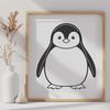 Penguin Illustration in Digital Format Vector graphic design featuring a stylized penguin, ideal for commercial or personal use in various digital formats.