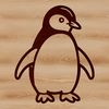A simple line drawing of a cute penguin, suitable for use in digital designs and crafts.