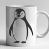 A simple penguin illustration created in vector format, suitable for various uses.