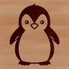Simple Penguin Outline A simple line drawing of a penguin in a standing position.