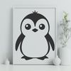 An outline illustration of a penguin in a formal vector style.