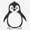 Penguin Graphic Design Vector Image A black-and-white penguin standing on the ice, designed as a vector graphic.