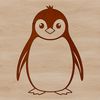 Simple Black and White Bird Design A black and white illustration of a penguin in a simple design style.