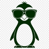 Vector Bird with Sunglasses A simple illustration of a penguin wearing sunglasses, depicted in vector art style.