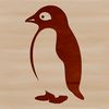 Penguin Silhouette Vector Art A simple line drawing of a penguin standing on the ice.