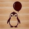 Charming Penguin Silhouette A detailed illustration of a penguin standing on the ice, designed as vector art.