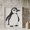 A digital representation of a bird species, specifically a penguin, created using scalable graphics technology.