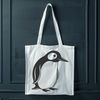 A digital illustration of a penguin with distinctive black and white feathers.