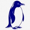 A stylized illustration of an adult penguin standing on land.