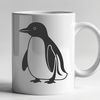Waddling Penguin Line Drawing A simple line drawing of a penguin in mid-waddle, suitable for vector design projects.
