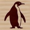 Friendly Penguin Silhouette An illustration of a penguin standing on ice.