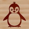 Cute Penguin SVG Image for Download A single penguin standing on the ice with flippers folded against its body.