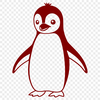 A simple illustration of a penguin in a neutral color scheme.