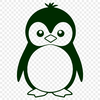 A simple illustration of an Antarctic penguin standing on ice.