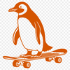 Penguin Skateboarder Vector Illustration A cartoon penguin on a skateboard, created as a vector graphic.