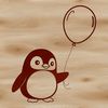 Adorable Tuxedo Bird Vector Graphic A penguin in a tuxedo standing on one foot, depicted as a vector image.