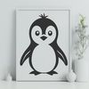 Free Bird Silhouette Design A vector graphic design of a single penguin bird, suitable for various uses.