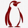Black and White Waddling Bird A simple illustration of a black and white penguin in mid-waddle stance.