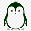 Icy Bird Illustration SVG A simplified illustration of a penguin standing on ice.