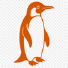 Cute Bird Outline Art A black and white illustration of a penguin in a simple outline style.