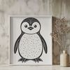 Cute Penguin Design in Editable SVG Format An editable digital representation of a bird, specifically a penguin, designed as an SVG graphic.