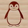 Cute Bird Silhouette on Ice A single penguin standing on the ice, represented as a simple vector illustration.