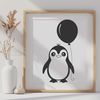 Cute Bird Illustration Free Download A vector graphic representation of a penguin, suitable for digital cutting machines or laser cutters.