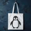 Cute Bird Character Design A simple line drawing of a cute penguin in its full body form.