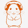 Whimsical Hamster Design Vector Graphic An illustration of a hamster in a playful pose.