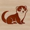 Cute Ferret Illustration for DIY Crafts A simple vector illustration of a ferret, suitable for commercial or personal projects requiring a digital cut file.