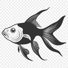 A colorful illustration of a common pet fish, often kept in small bowls or aquariums.