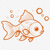 Vibrant Vector Fish Design A digital illustration of a goldfish, suitable for vector graphics and cutting machine designs.