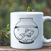 Cartoon Goldfish SVG Design A vector graphic design featuring a cartoon goldfish swimming in water.