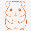 Cute Hamster Sitting on a Wheel A cartoon-style illustration of a hamster sitting on a wheel, suitable for vector art and commercial use as clipart.
