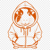 Colorful Hoody Guinea Pig SVG Icon A cartoon Guinea Pig wearing a colorful hoody, suitable for vector art designs.