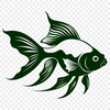A cartoon illustration of a domesticated goldfish in various colors.