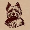 Beautiful Yorkshire Terrier Head Illustration A high-quality illustration of a Yorkshire Terrier's head, created as a vector graphic.
