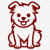 Creative Sitting Dog Vector Craft File