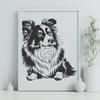 Laying Shetland Sheepdog Printable Artwork