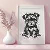 Sitting Yorkshire Terrier DXF - Vector Illustration For Commercial Use