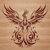 Mythical Creature Clip Art Design A stylized illustration of a phoenix in vector format.