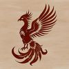 Rising from the ashes icon Illustrative phoenix icon created as a scalable vector graphic (SVG) for use in digital designs.
