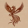 Mythical Bird in Flames An iconic symbol of rebirth featuring a bird emerging from flames in vector format.