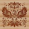 Mythical Phoenix SVG Art Ornate mythical creature with wings and flames, depicted in vector art style.