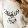 Vector Mythical Bird Design Illustrative representation of a mythical phoenix as vector art.