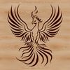 Ancient Bird of Resurrection Illustration A stylized illustration of a mythical phoenix, a bird that rises from ashes in ancient mythology.