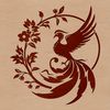 Floral Mythical Phoenix Illustration Illustration of a mythical phoenix bird in floral design style.